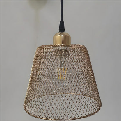 Industrial Metal Mesh Pendant Light Adjustable Height