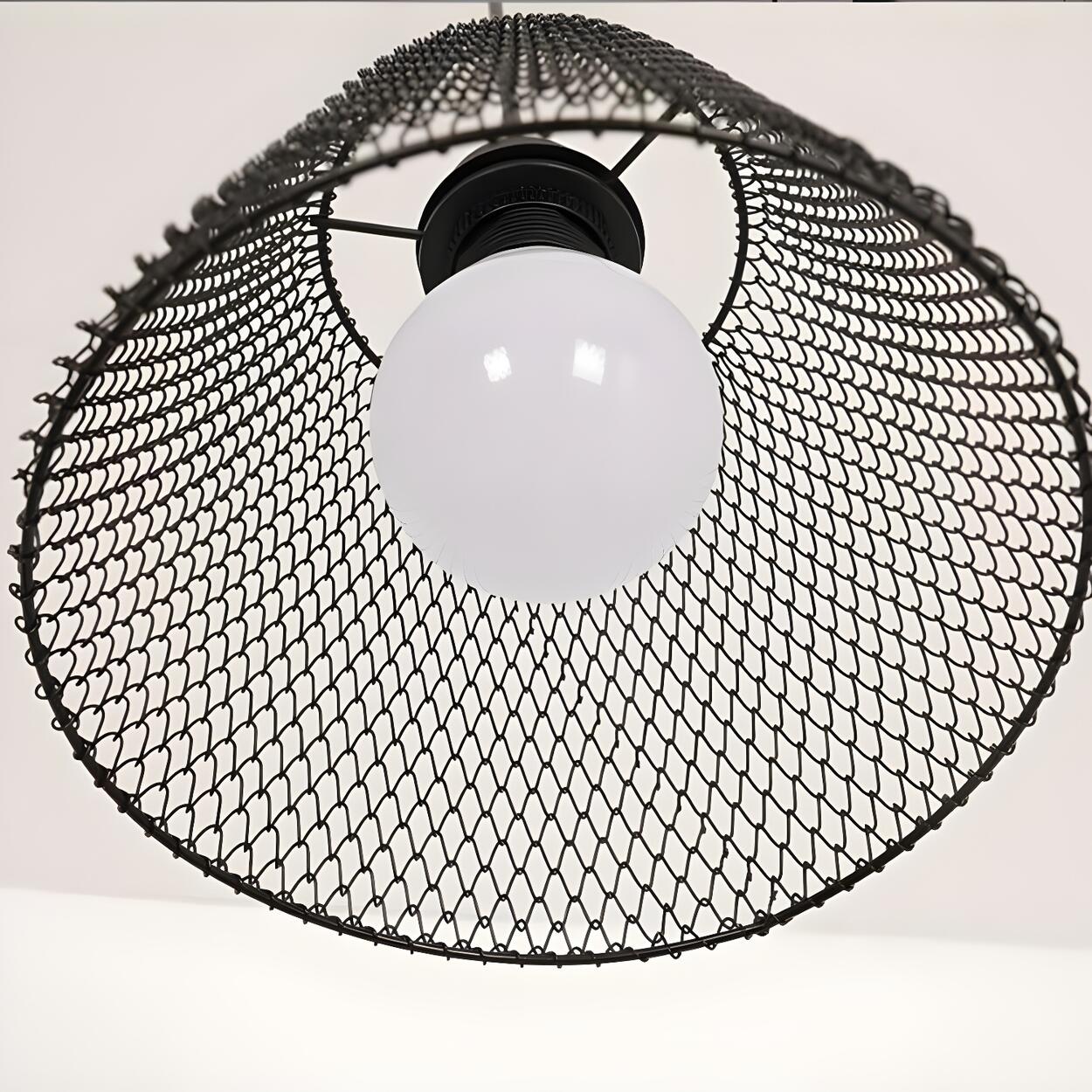 Industrial Metal Mesh Pendant Light Adjustable Height