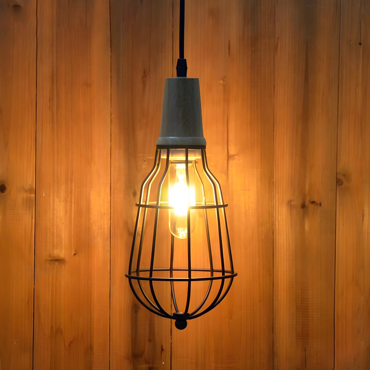 Industrial Mini Rustic Metal Cage Dining Table Pendant Light