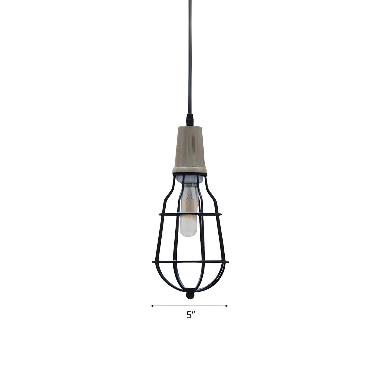 Industrial Mini Rustic Metal Cage Dining Table Pendant Light