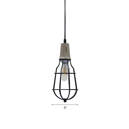 Industrial Mini Rustic Metal Cage Dining Table Pendant Light