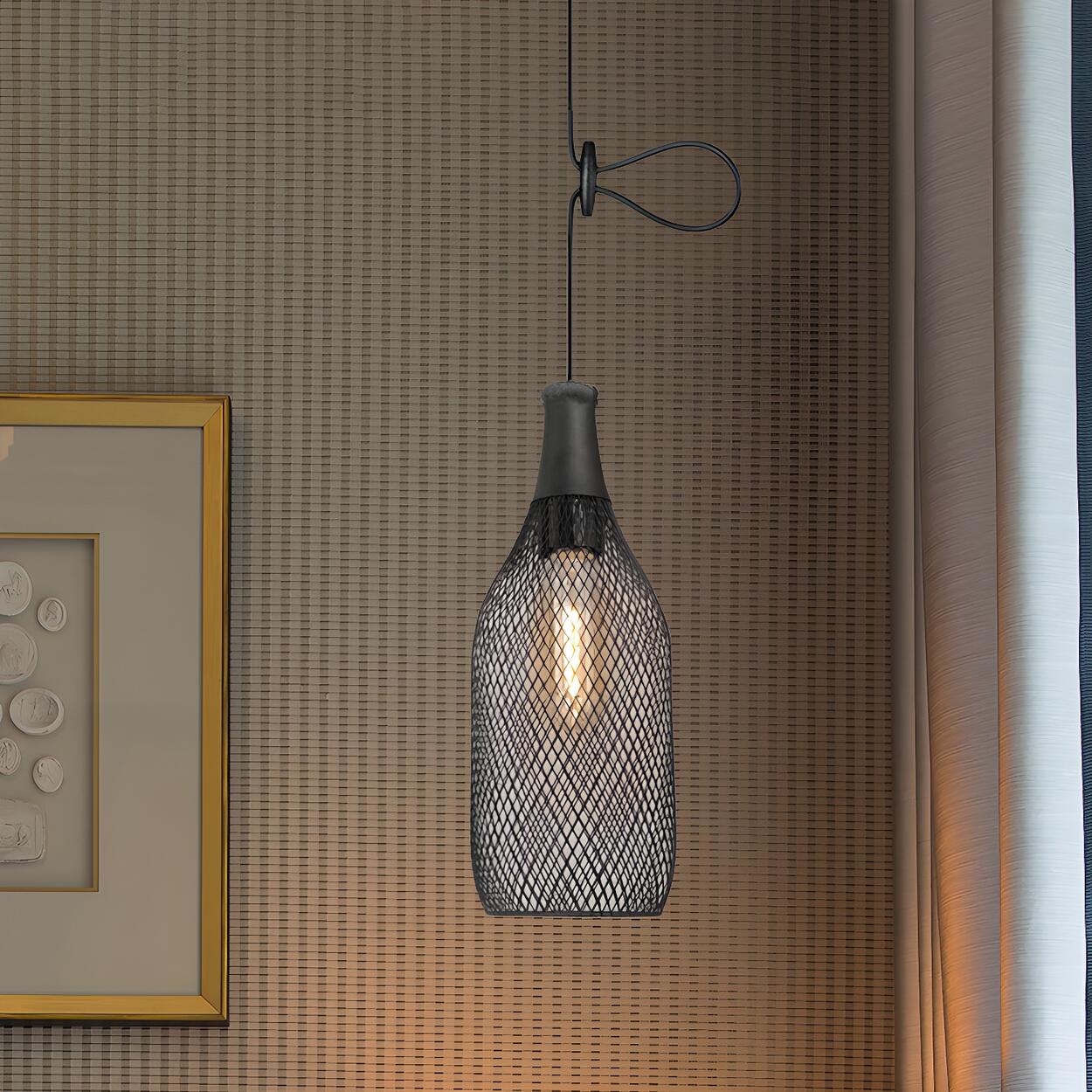 Industrial Wire Mesh Metal Dome Dining Room Pendant Light