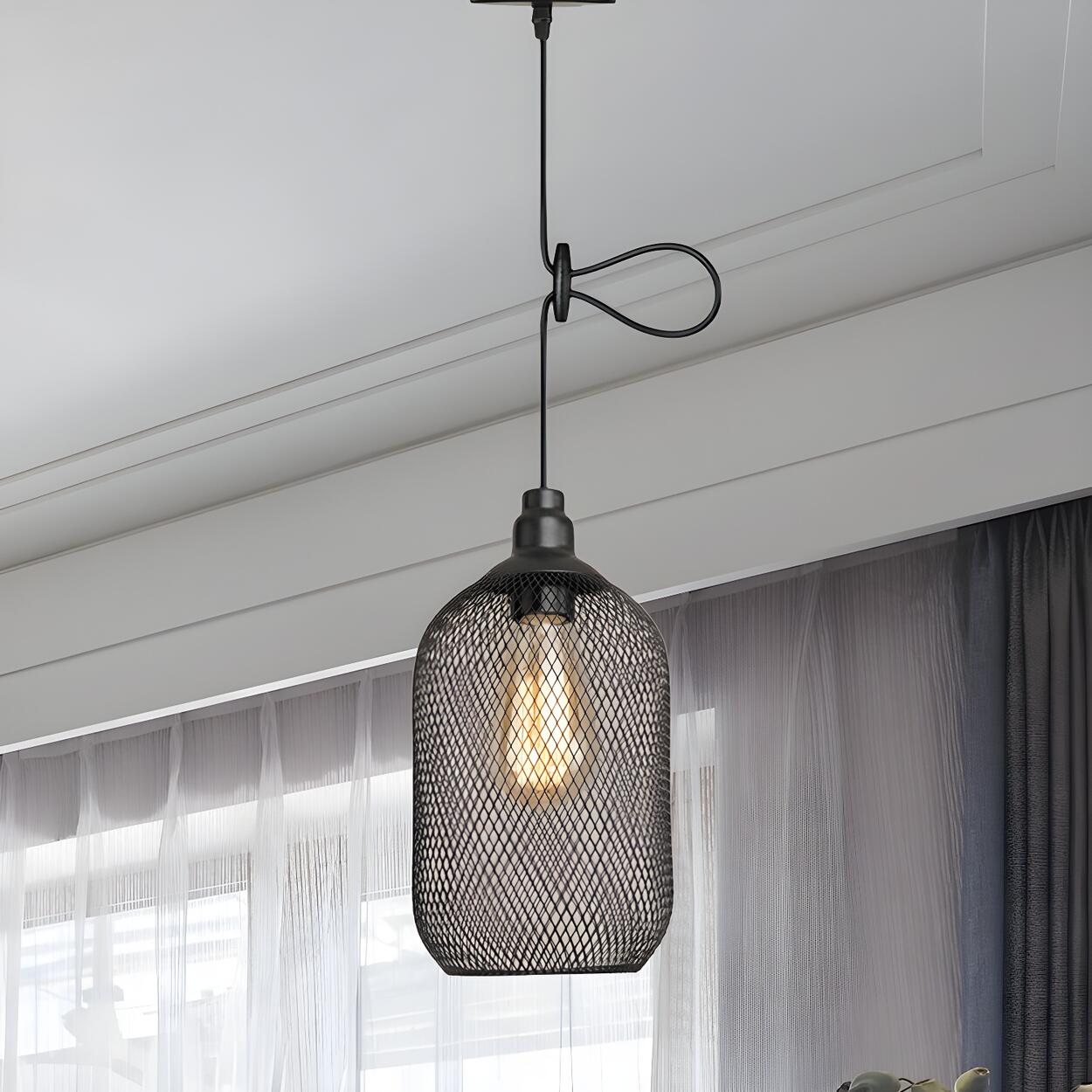 Industrial Wire Mesh Metal Dome Dining Room Pendant Light