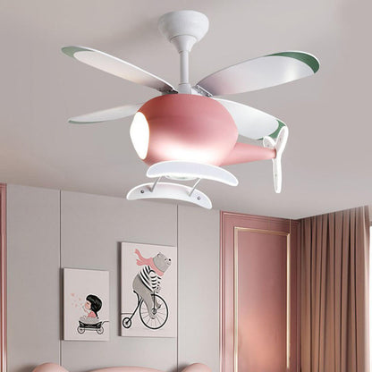 Kids Room 4 Blade Helicopter Creative Ceiling Fan Light