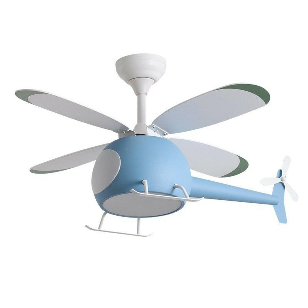 Kids Room 4 Blade Helicopter Creative Ceiling Fan Light