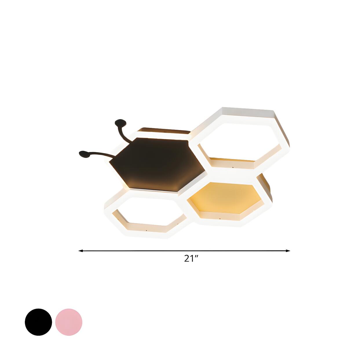 Kids Room Bee Honeycomb LED Large Flush Mount Light