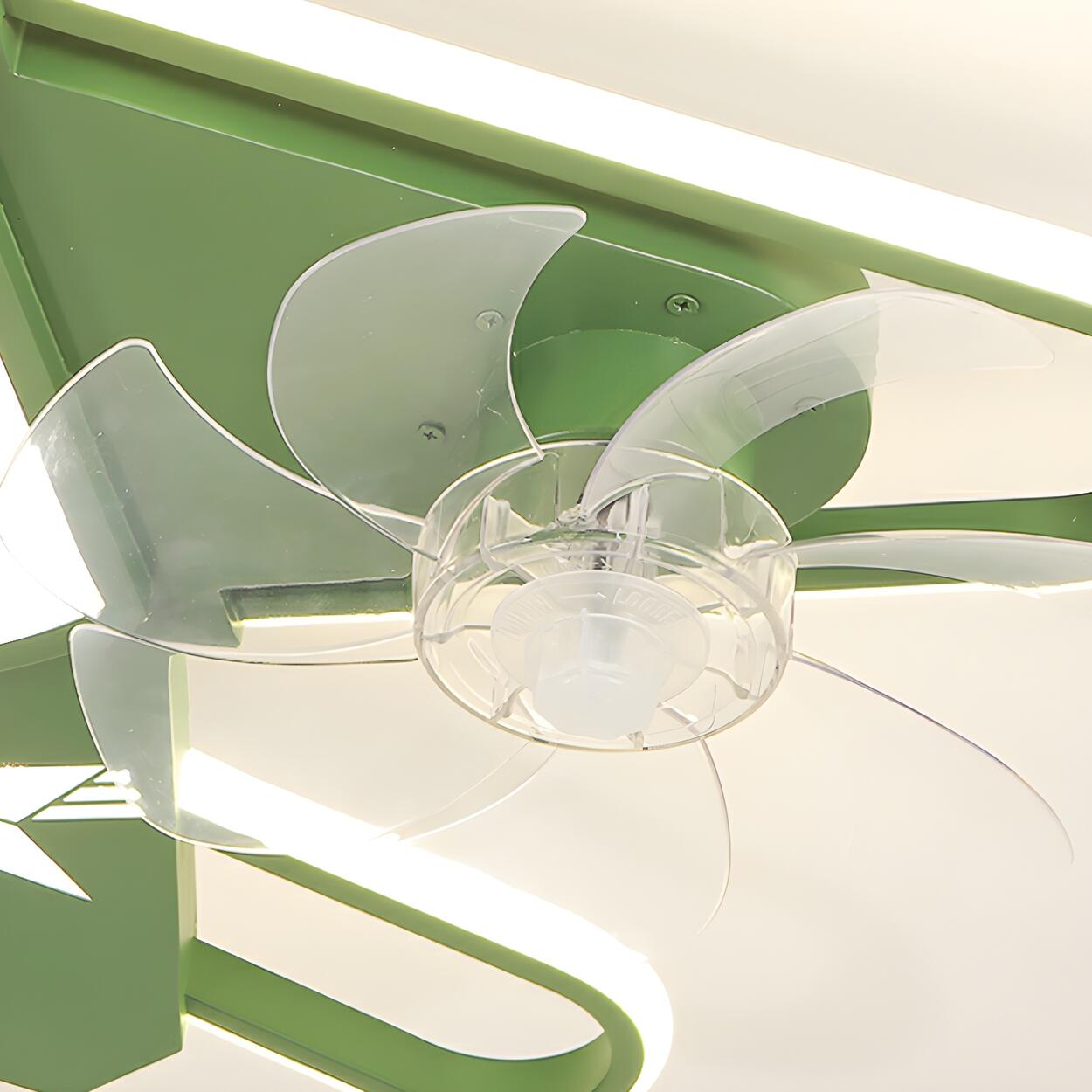 Kids Room Recessed Airplane Ceiling Fan with Light