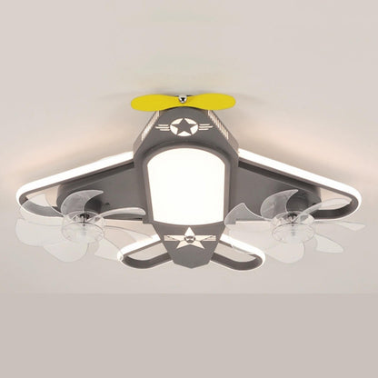 Kids Room Recessed Airplane Ceiling Fan with Light