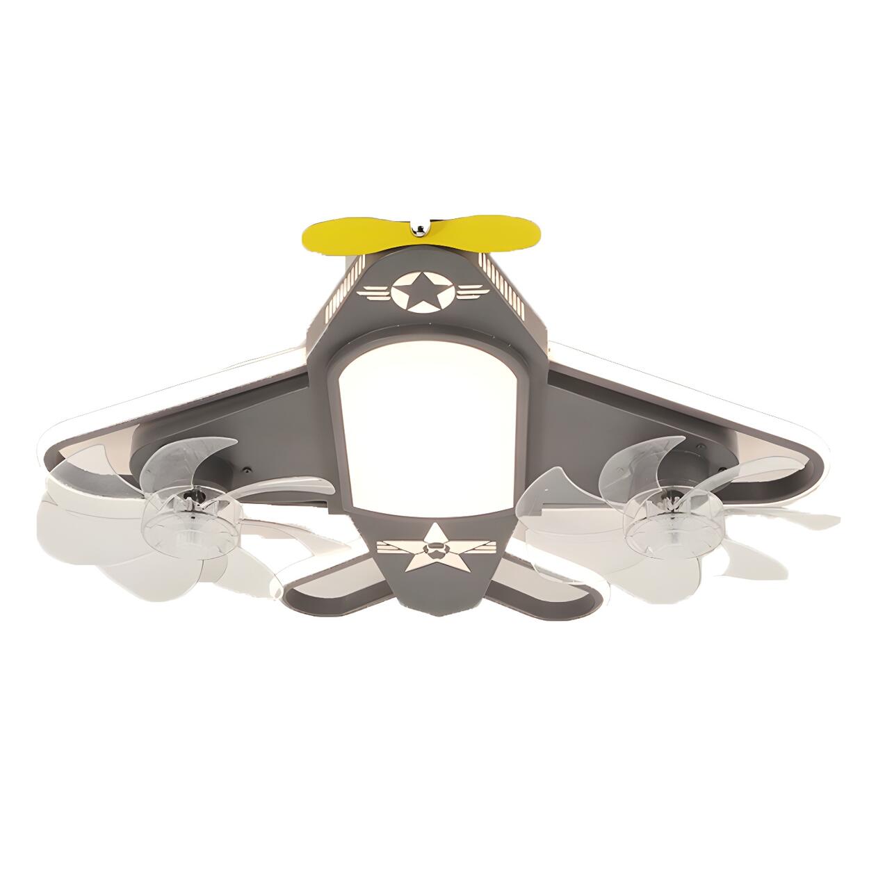 Kids Room Recessed Airplane Ceiling Fan with Light