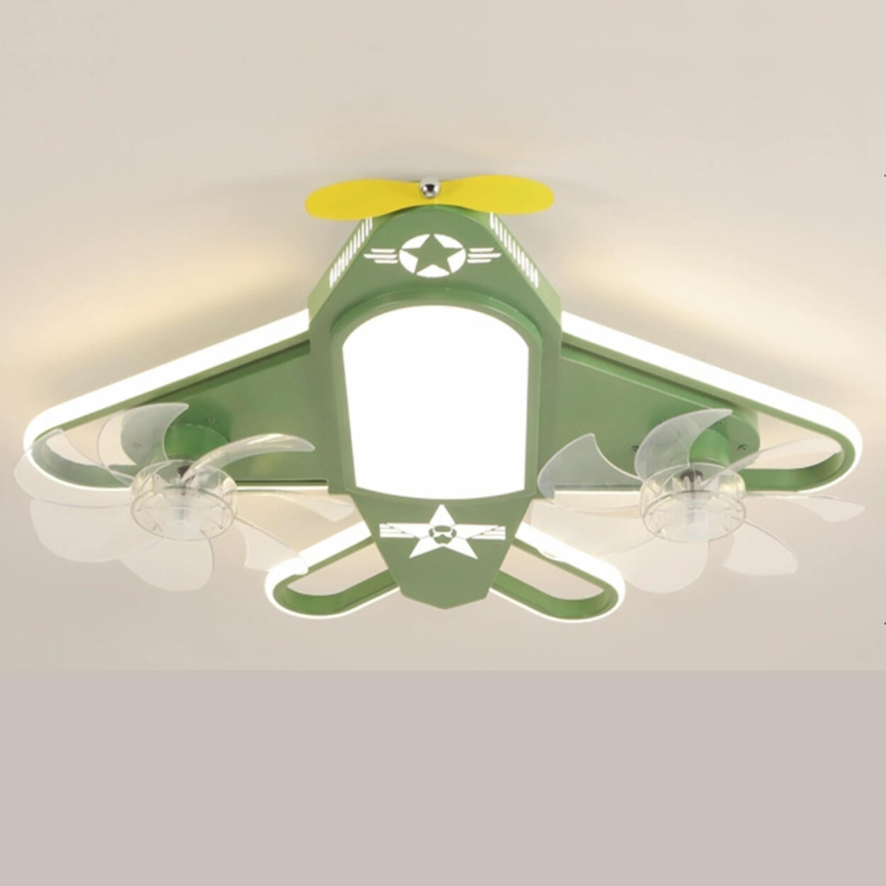 Kids Room Recessed Airplane Ceiling Fan with Light