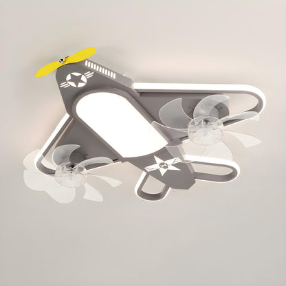 Kids Room Recessed Airplane Ceiling Fan with Light