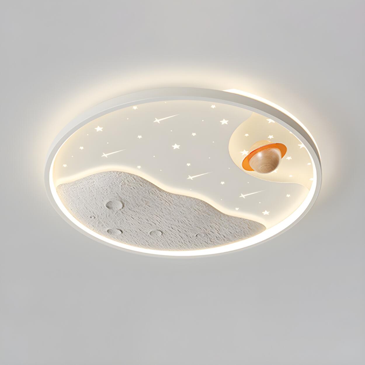 Kids Room Round Astronaut LED Flush Mount Ceiling Light