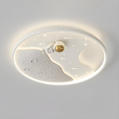 Kids Room Round Astronaut LED Flush Mount Ceiling Light