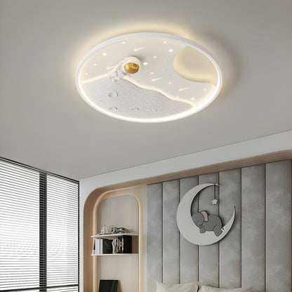 Kids Room Round Astronaut LED Flush Mount Ceiling Light