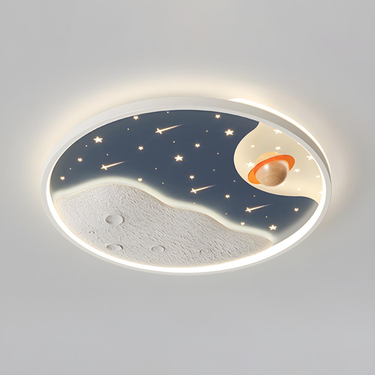 Kids Room Round Astronaut LED Flush Mount Ceiling Light