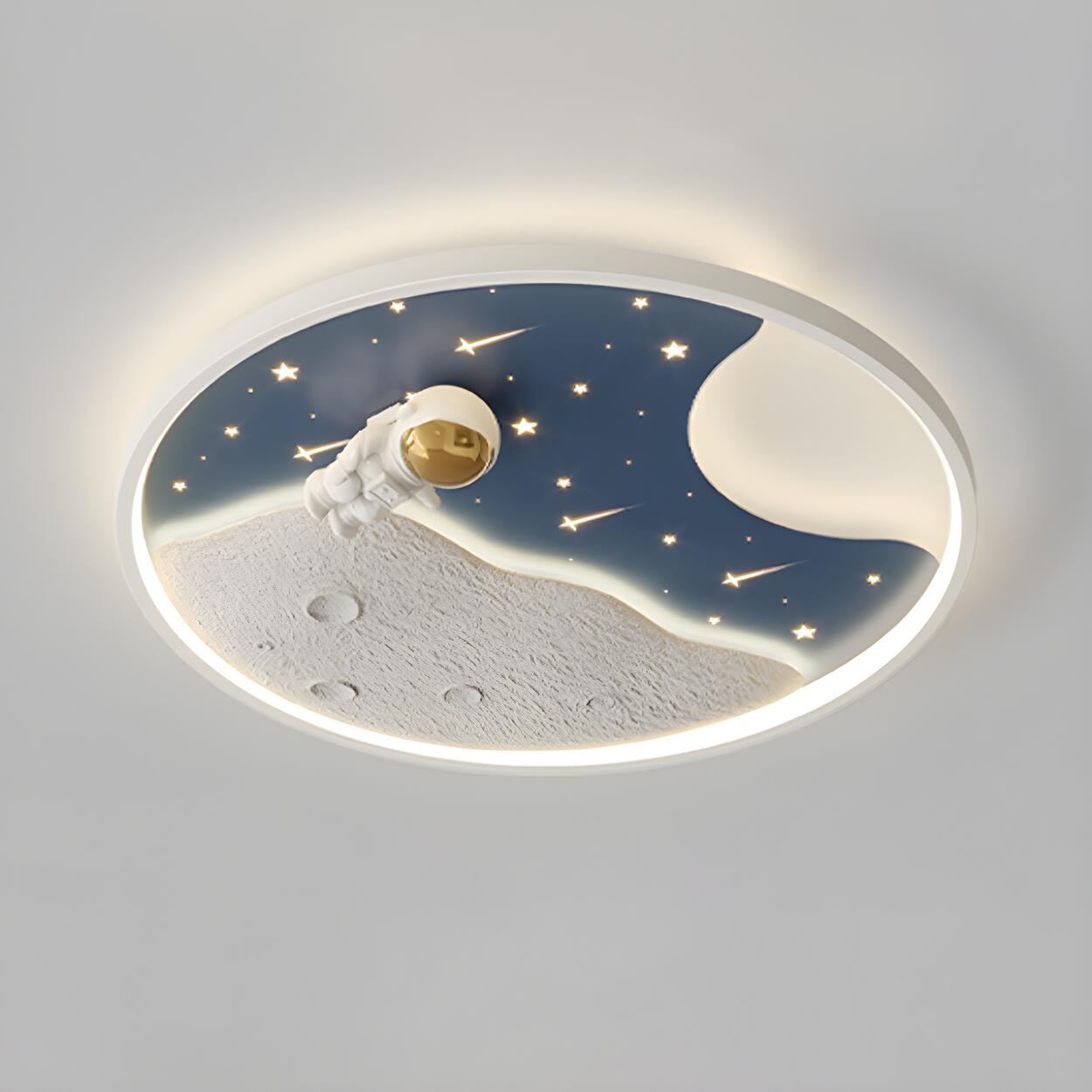 Kids Room Round Astronaut LED Flush Mount Ceiling Light