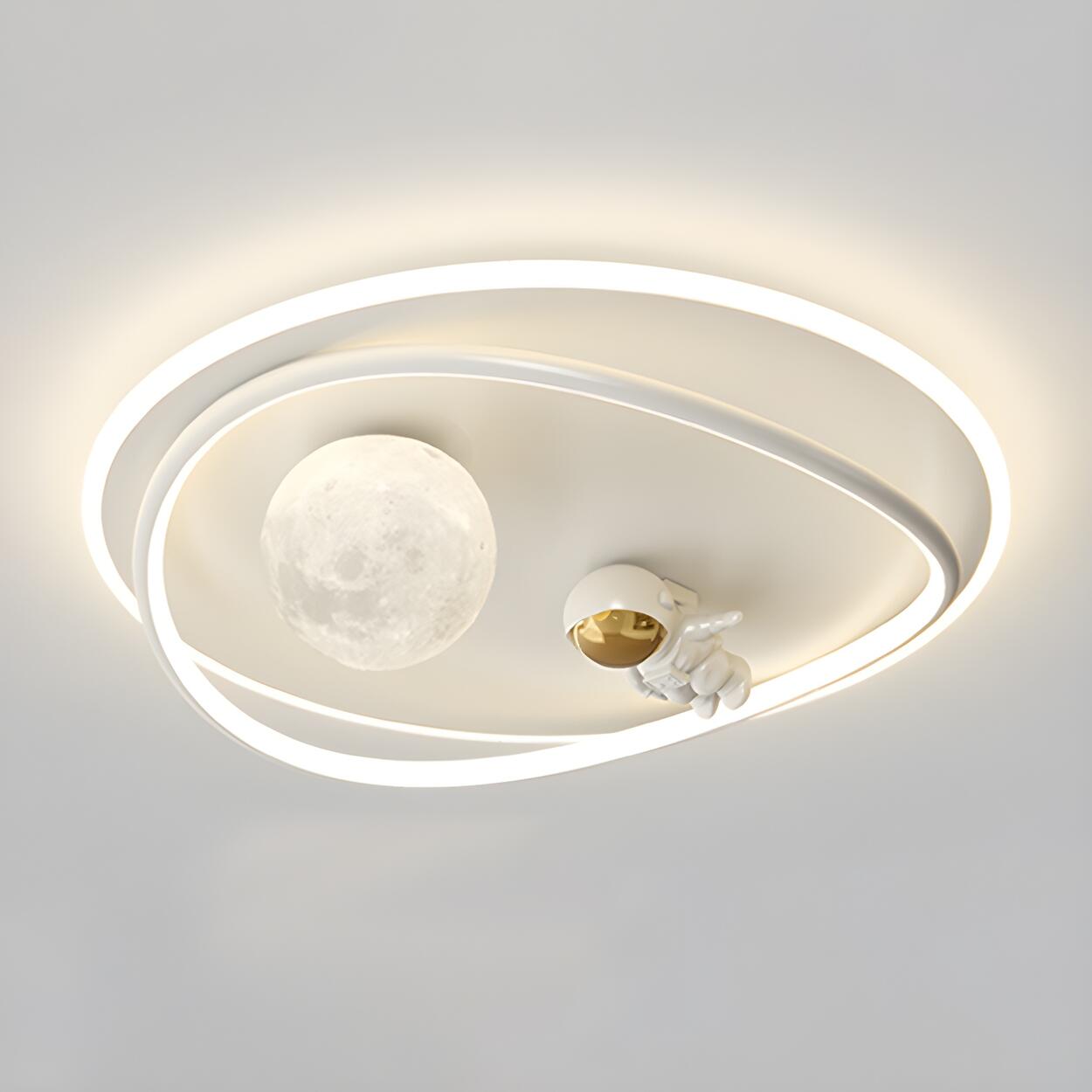 Kids Room Round Astronaut LED Flush Mount Ceiling Light