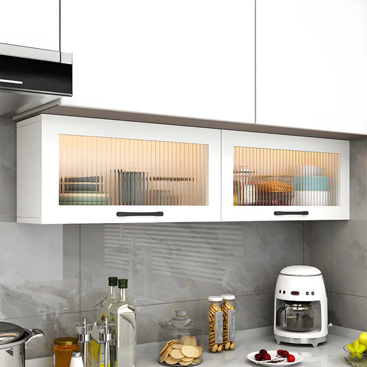 Kitchen Wood Wall-Mounted Storage China Cabinets White