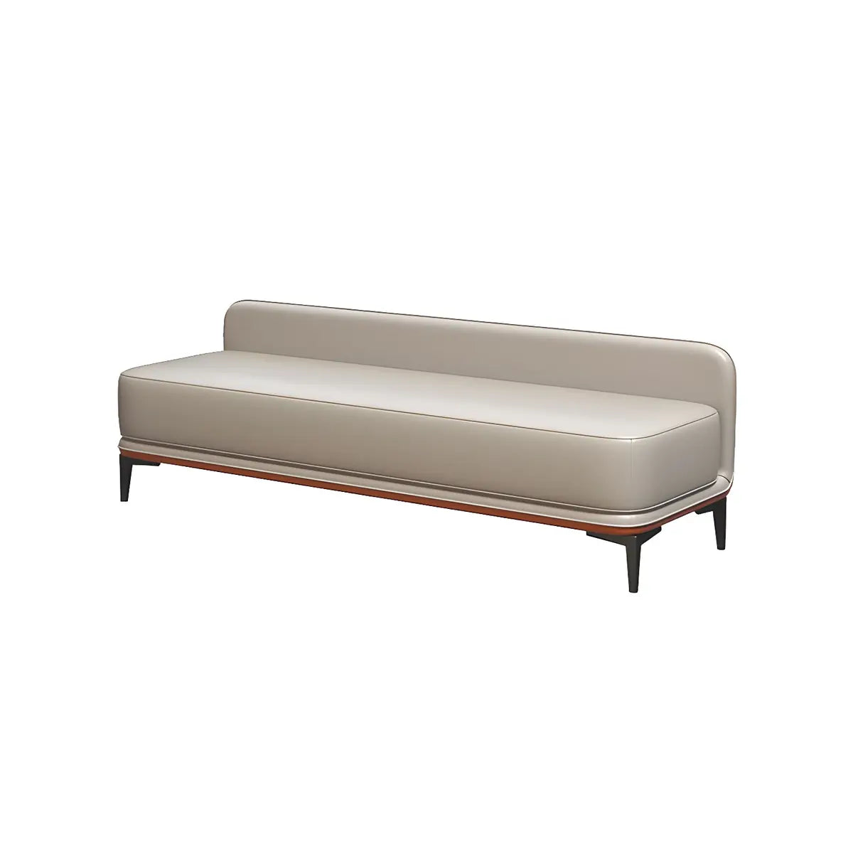 Light Gray Faux Leather Upholstered Bedroom Bench