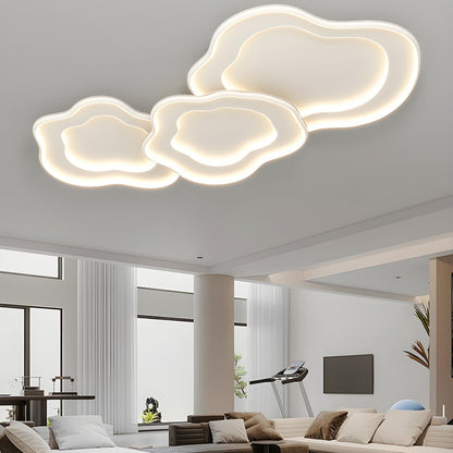 Living Room Chrome Cloud LED Flush Mount Light 3 Lights