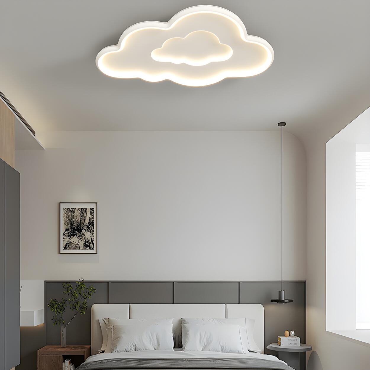 Living Room Chrome Cloud LED Flush Mount Light 3 Lights