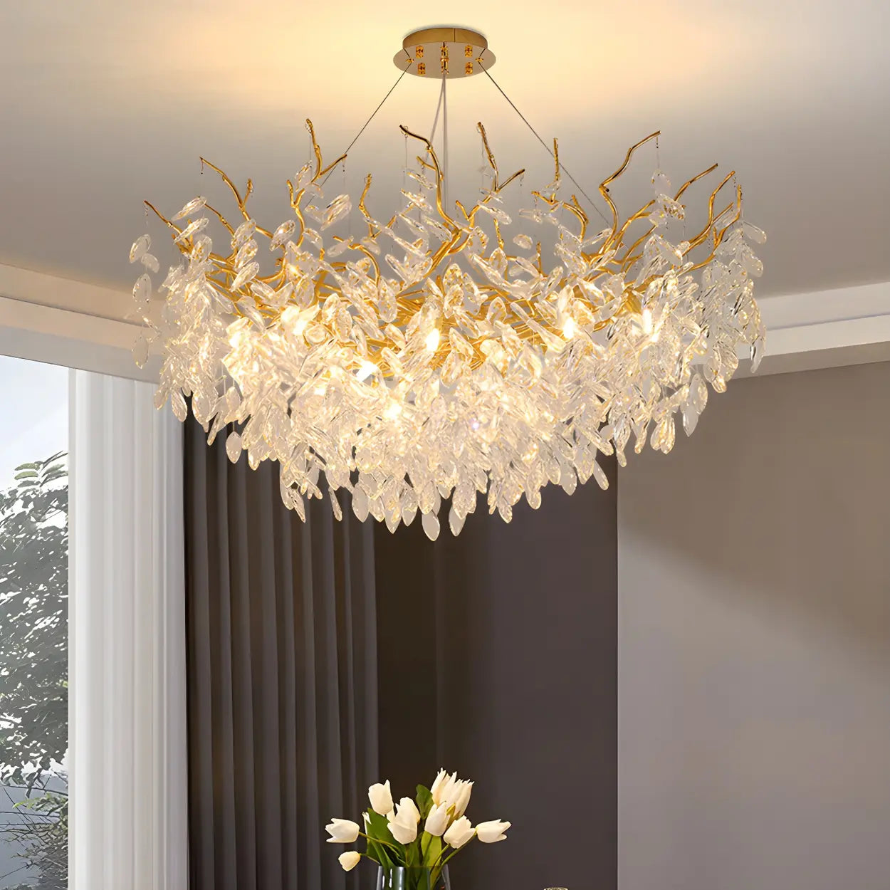 Luxury Crystal Tree Branch Chandelier Living Room