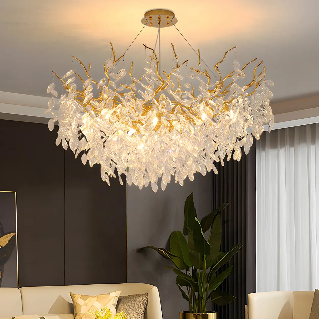 Luxury Crystal Tree Branch Chandelier Living Room