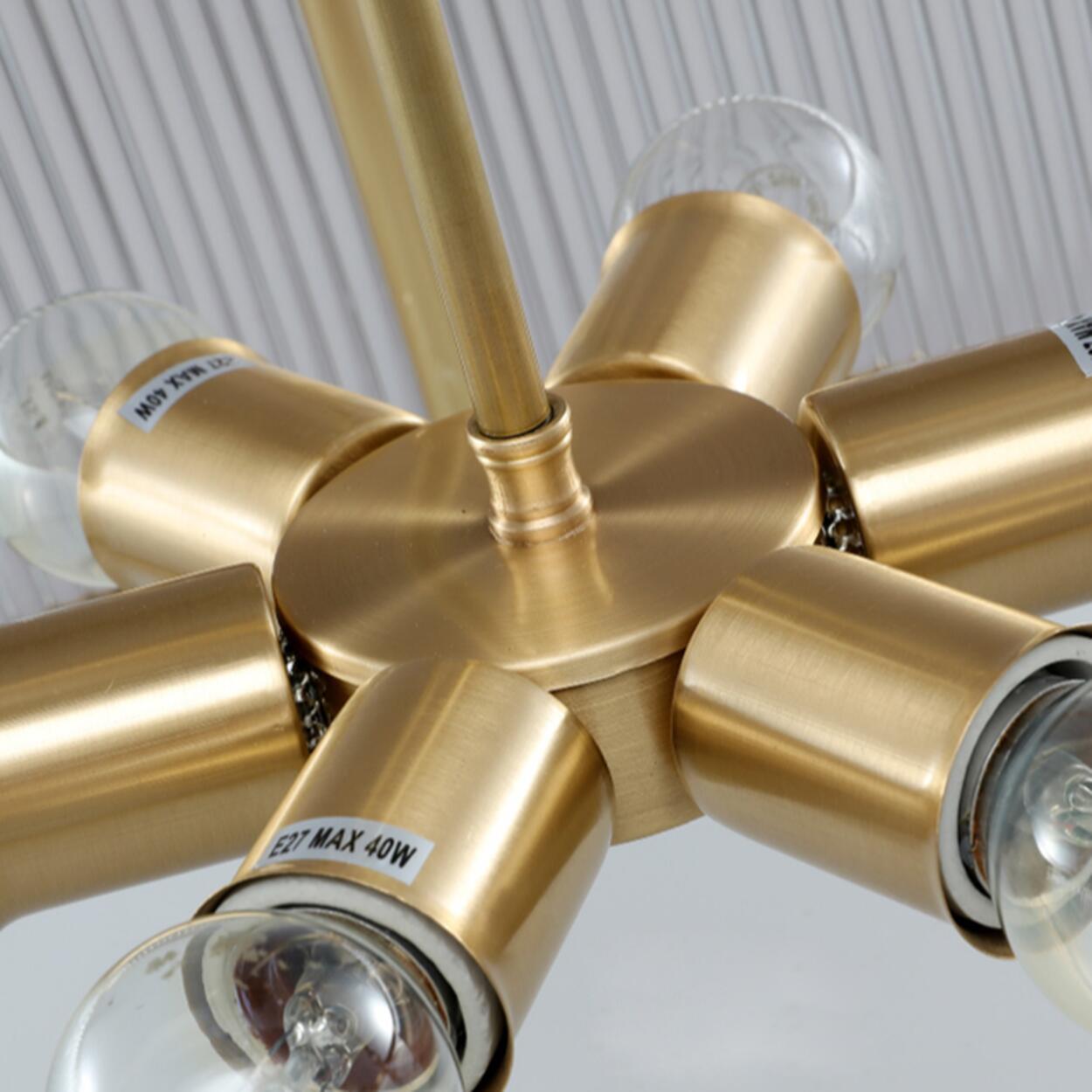 Metal Gold Flower Drum Semi-Flush Mount Ceiling Light