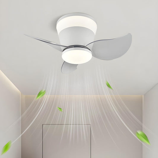 Mini 3 Clear Blade Cone Recessed Ceiling Fan with Light