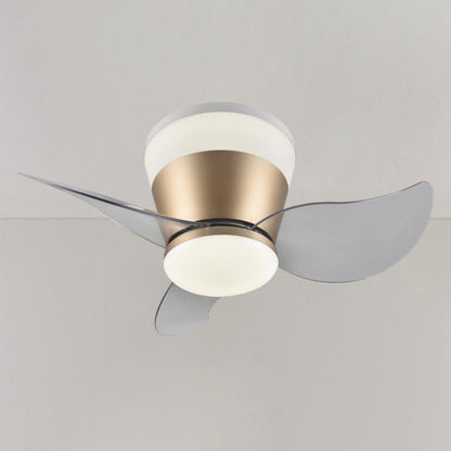 Mini 3 Clear Blade Cone Recessed Ceiling Fan with Light