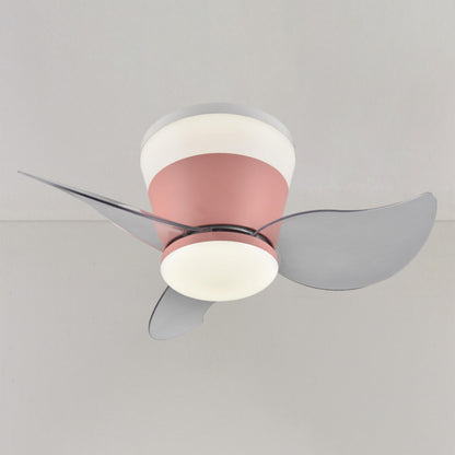 Mini 3 Clear Blade Cone Recessed Ceiling Fan with Light