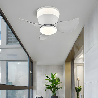 Mini 3 Clear Blade Cone Recessed Ceiling Fan with Light