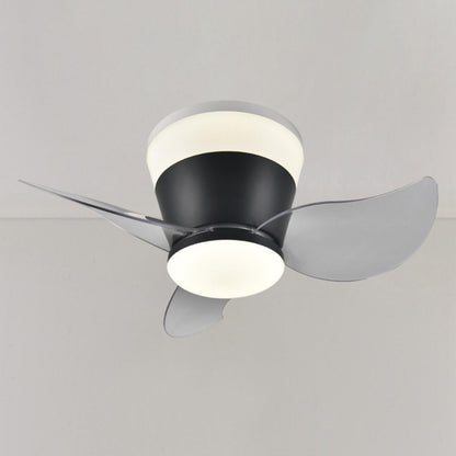 Mini 3 Clear Blade Cone Recessed Ceiling Fan with Light