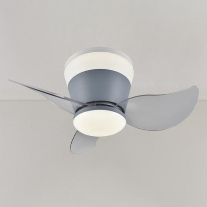 Mini 3 Clear Blade Cone Recessed Ceiling Fan with Light