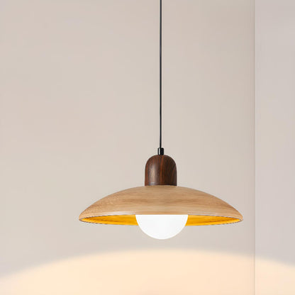 Minimalist Adjustable Height Wooden Pendant Light