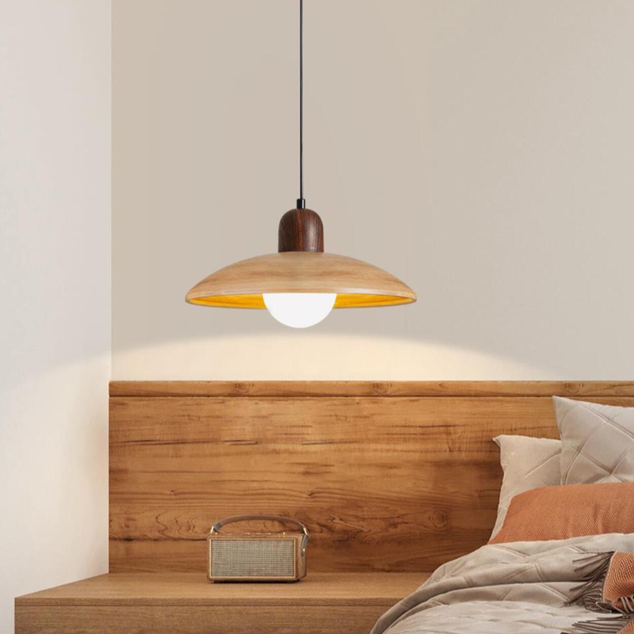 Minimalist Adjustable Height Wooden Pendant Light