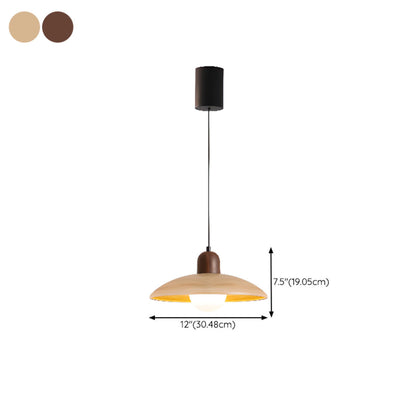 Minimalist Adjustable Height Wooden Pendant Light