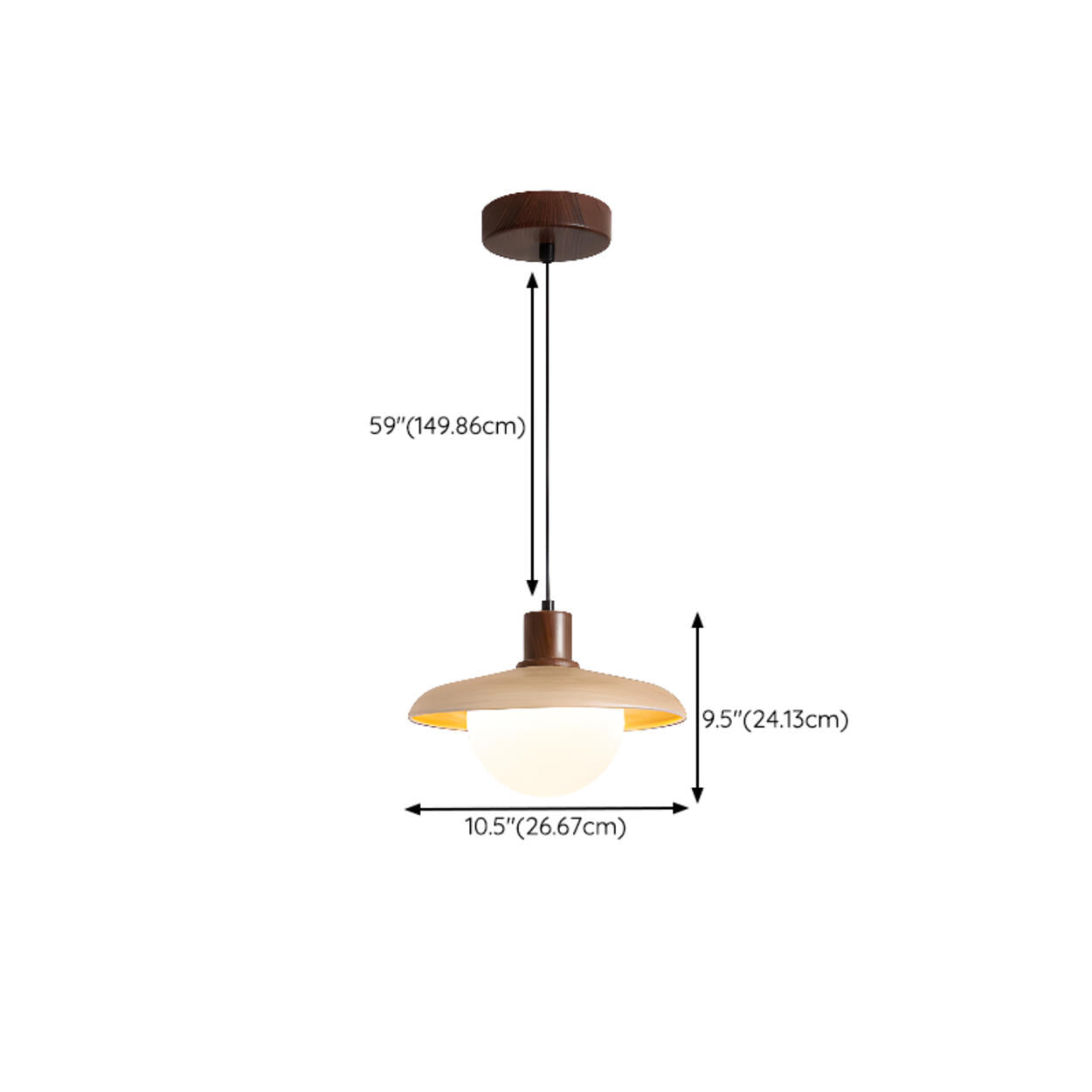 Minimalist Adjustable Height Wooden Pendant Light