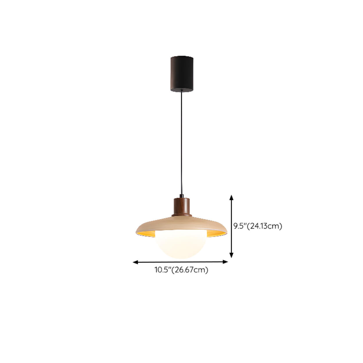 Minimalist Adjustable Height Wooden Pendant Light