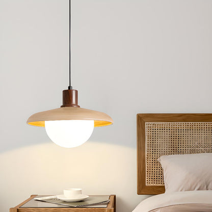 Minimalist Adjustable Height Wooden Pendant Light