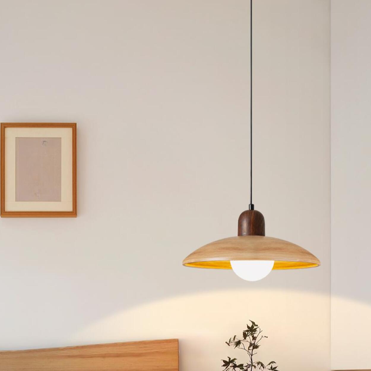 Minimalist Adjustable Height Wooden Pendant Light