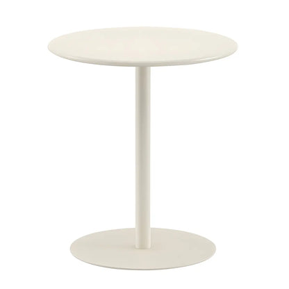 Minimalist Black Finish Round Metal Pedestal Side Table