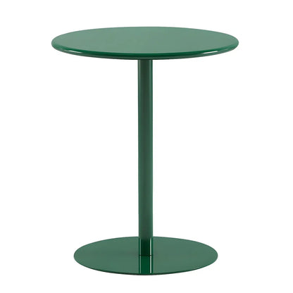 Minimalist Black Finish Round Metal Pedestal Side Table