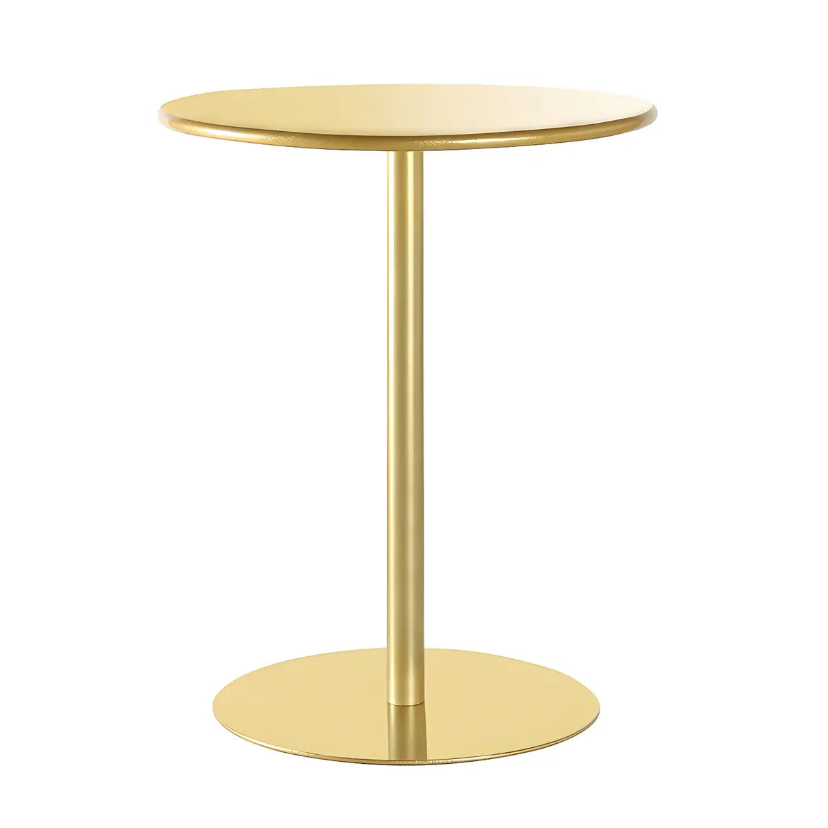 Minimalist Black Finish Round Metal Pedestal Side Table