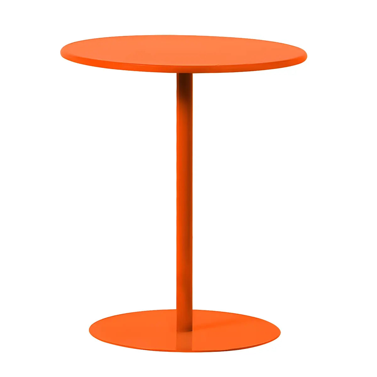 Minimalist Black Finish Round Metal Pedestal Side Table