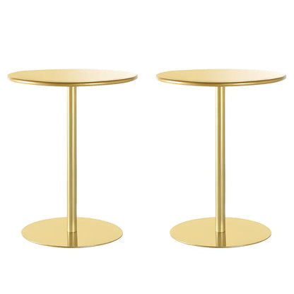 Minimalist Black Finish Round Metal Pedestal Side Table