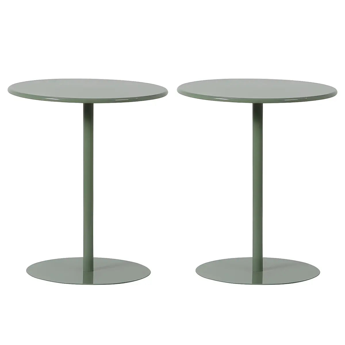 Minimalist Black Finish Round Metal Pedestal Side Table