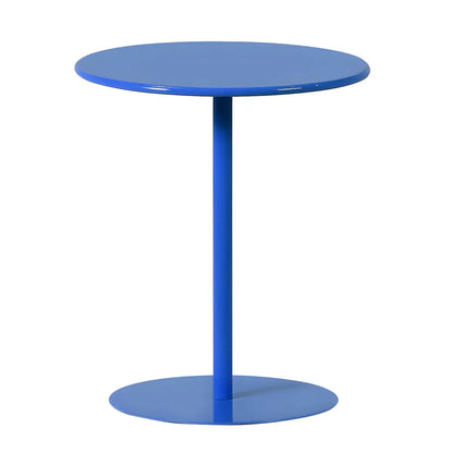 Minimalist Black Finish Round Metal Pedestal Side Table