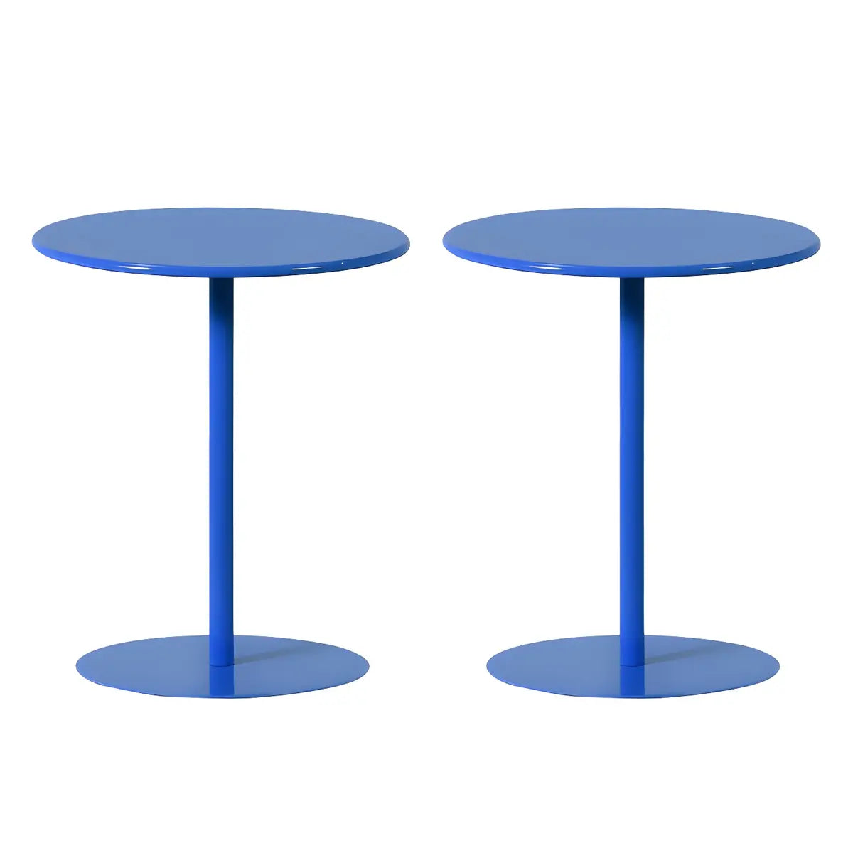 Minimalist Black Finish Round Metal Pedestal Side Table