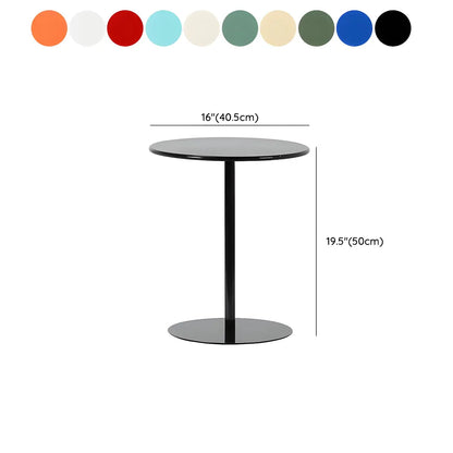 Minimalist Black Finish Round Metal Pedestal Side Table